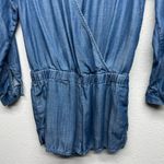 Ann Taylor LOFT Chambray Beach Coquette Minimalist Feminine Womens Romper Sz 0P Blue Photo 3