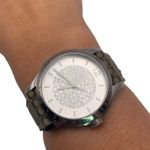 Coach Silver-tone Brown Canvas Ladies Wristlet Watch Photo 6