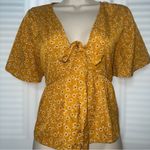 SheIn Mustard Floral Blouse Photo 0