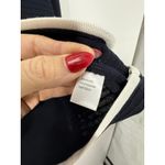 Ming Wang  Nautical Preppy Blazer S | Navy Knit Contrast Trim Jacket Photo 6