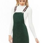 Forever 21 Nwt  striped strap corduroy overall dress green size large Photo 0