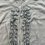 Merona Women’s Cardigan XS Ruffle Blue Gray Cottagecore Office Professional Photo 1