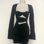House Of CB CAMILLE BLACK REAL SILK CUTOUT MINI DRESS Photo 6