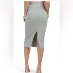 ZARA Women’s Fleece Drawstring Midi Skirt Sage Green Size Large NEW Photo 2