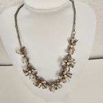 Vintage metal enameled bow rhinestone center short necklace choker Gold Photo 3
