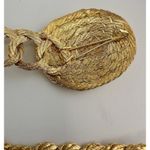 VINTAGE WOVEN/TWISTED METAL WIRE BELT GOLD TONE ADJUSTABLE 36" Photo 4