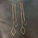 Sam Edelman NEW - Sleek & Modern Two Part Gold Geometric Diamond Shape Drop Dangle Earrings Photo 2