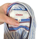 Xirena Beau Boyfriend Button Down Shirt in Tide Blue Stripes Pattern Mixing Size M Photo 9
