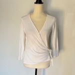Sanctuary Women's White V-Neck Wrap Cotton Blouse Long Sleeve Casual Top Size S Photo 1