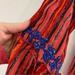 Raga  Red Burnt Orange Metallic Thread Boho Tiered Dress Festival Size XS Photo 7