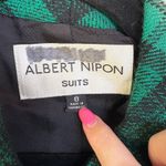 Vintage 80s Kelly Green Plaid Blazer Jacket Wool Velvet Bow Preppy Career Size 8 Photo 8