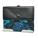 Gucci TOM FORD Era Hokusai Wave Print Canvas Leather Bi-Fold Wallet Blue/Black Photo 10