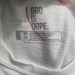 GOD IS DOPE TShirt Womens Size Small White Casual ShortSleeve Bold Graphic Photo 3