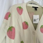 Forever 21 Kawaii Cream White Strawberry Cardigan Size Small Photo 2