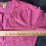 Sigrid Olsen  Beaded Button Front Cardigan Size Large Salmon Pink Photo 4