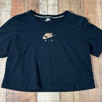 Nike  Air Black Cropped Tee Metallic Bronze Logo Women’s Medium Streetwear Photo 0