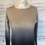 C By Bloomingdale's Dip Dyed Cashmere Asymmetrical Sweater black tan size XS Brown Photo 3