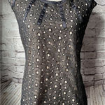 The Limited  Women's Open Eyelet Style‎ Double Layered Sleeveless Black Blouse M Photo 0