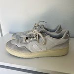 VEJA V-90 Leather and Suede Sneakers in Gravel White Photo 2