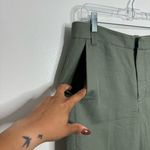 Vince NWOT Coin Pocket Cropped Straight Linen Blend Trousers Sage Size 6 Photo 4