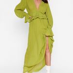 Nasty Gal Frill V Neck Maxi Dress Photo 0