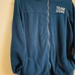 Team USA Unisex Adult’s Large Navy Blue Fleece Full Zip Olympic Jacket Gorpcore Photo 2