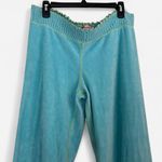 Pinkies Palace Vintage Y2K Terrycloth Wide Leg Pants Baby Blue Green Ruched (L) Size L Photo 2