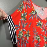 Venus Lascana for Red Tropical Print Casual Vacation Top - 1X - Womens Plus Size Photo 3