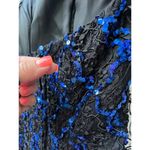 Vintage 80s Scarlett Nite Sequin Halter Metallic Fit Flare Mini Prom Dress Blue Photo 7