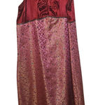 ABS Allen Schwartz ABS By Allen Schwartz Brocade Red Floral Dress Size 12 Formal Regal Fancy Photo 0