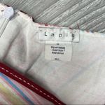 Vintage lapis striped apron style pocket skirt size small flare Red Photo 2