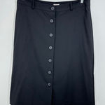 J Jill Black Button Front A Line Midi Skirt Womens Size 14 Career Casual Photo 0