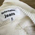 Reformation Cynthia Button Fly High Rise Corduroy Pants Womens 25 Ivory Bone 28" Photo 8