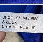 Cuddl Duds ClimateRight Short Sleeve Notch Neck Scrub Top Metro Blue 2X Photo 3