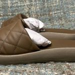 Ancient Greek Sandals Synefoula Quilted Slides in Taupe Eco Nappa Size 12 Photo 2