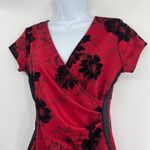 Almost Famous Velvet Floral Wrap Dress L Whimsigoth Y2K Holiday Glam Tulip Hem Photo 2