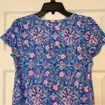 Lilly Pulitzer  Etta V-neck Blue Peri Takin it Easy top size XS Photo 3