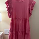 English Factory Pink Ruffled Babydoll Mini Dress Photo 0