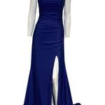 Clarisse Lace-Up Back Evening Maxi Gown 800259 Navy Blue Size 8 NWT Photo 4