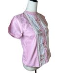 Somerset Bay Pink Embroidered Floral Blouse S | Lace Trim Girly Cottagecore Top Photo 1