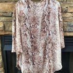 Maurice's Plum Wine Burgundy metallic gold L/XL open front snakeprint cardigan duster Photo 3