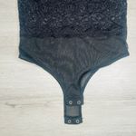 None Black floral lace sheer bodysuit top Photo 3