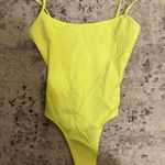 Bershka Neon Yellow Thong Bodysuit Woman's Size M Photo 0