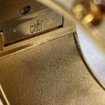 CAbi  Secret Garden Cuff Wide Gold Tone Rhinestone Bangle Bracelet hinged VTG Photo 5