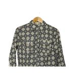 Michael Kors  Black & Tan Geometric Print Retro Look Button-Up Shirt Womens Small Photo 6