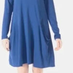 Betabrand Sweatshirt Jersey Travel Long Sleeve Dress Blue Size Medium Photo 0