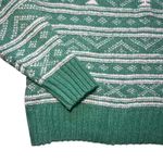 American Eagle Green Fair Isle Knit Sweater Pullover Oversized Womens Small Cozy Photo 2
