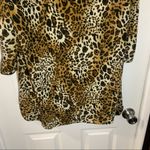 Carol Rose  Black/Brown Cheetah Print 3/4 Sleeve Blouse XL Photo 4