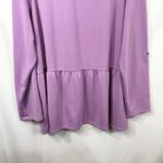 Denim & Co Plus Size 1X Top Peplum Solid Purple Long Sleeve Mature Office 1790 Photo 3