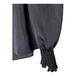 Philosophy  Shirt Women XS Black Satin Balloon Sleeve Ruffle‎ Tie Neck Blouse NWT Photo 5